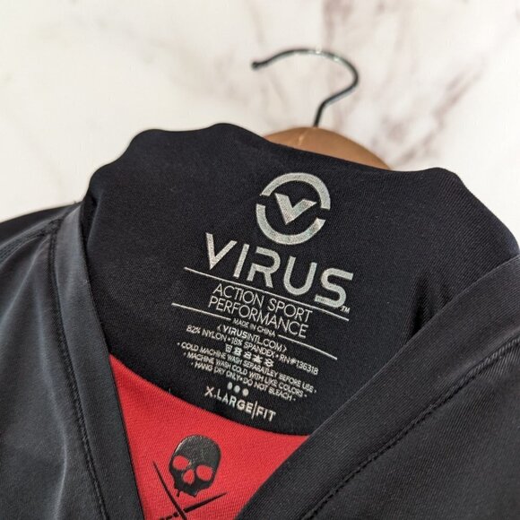 Virus Shirt Mens XL Black Posture Correct Top Short Sleeve T Tee Compression - Picture 3 of 10